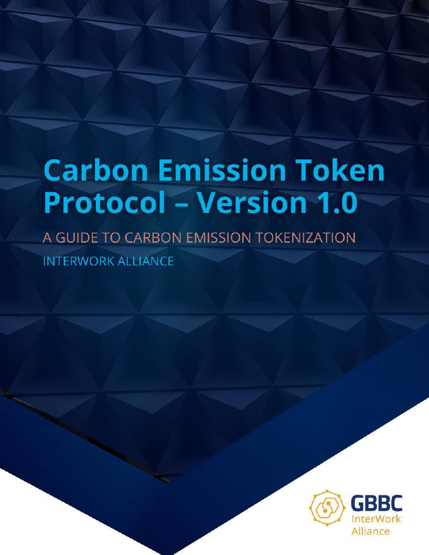 Carbon Emissions Token Protocol — Version 1.0 report cover